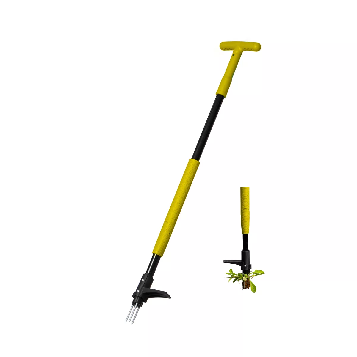 4 Claw Stand-Up Weed Puller Tool with Long Handle Durable Steel Head for Effortless Grass Removal Ergonomic Design